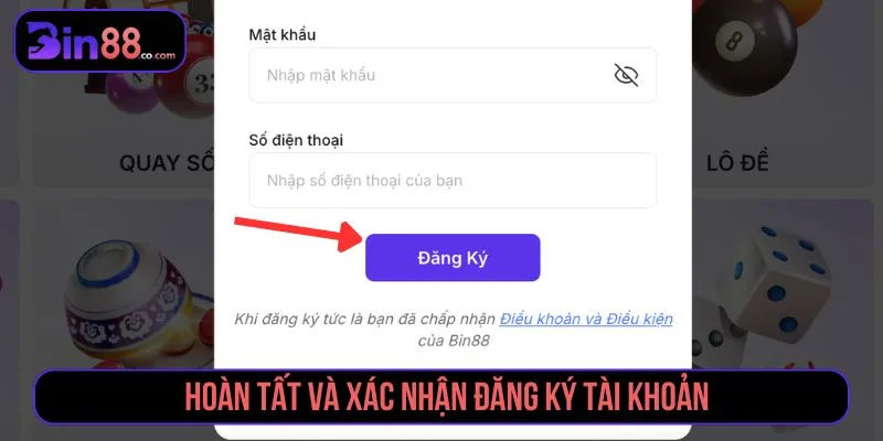 Hoàn tất và xác nhận đăng ký tài khoản