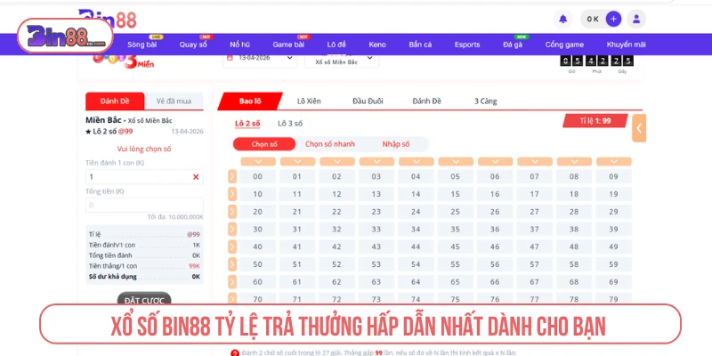 Bin88 – Trang Chủ Game Đổi Thưởng Thượng Lưu #1 Châu Á Xổ số BIN88 tỷ lệ trả thưởng hấp dẫn nhất dành cho bạn